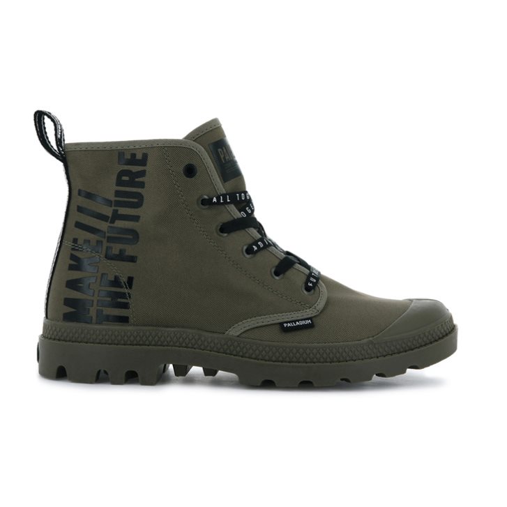 Palladium Pampa Hi Future Men\'s Boots Olive | UK X185-MSD